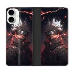 Housse cuir portefeuille Pour Iphone 17 Manga Naruto Kakashi Dark