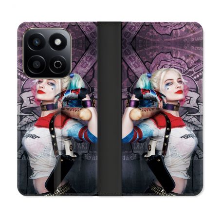 Housse cuir portefeuille Pour Honor 200 Smart 5G Harley Quinn Batte