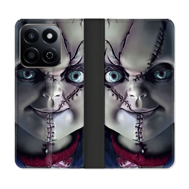 Housse cuir portefeuille Pour Honor 200 Smart 5G Horreur Chucky Cicatrice