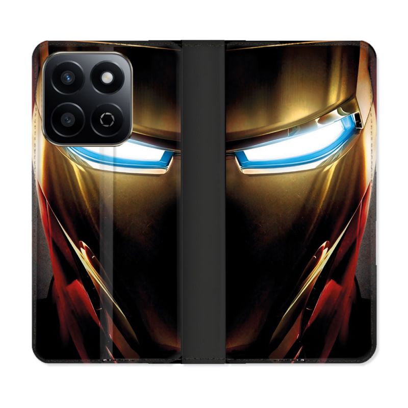 Housse cuir portefeuille Pour Honor 200 Smart 5G Iron Man Casque
