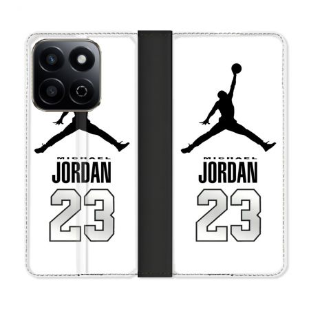 Housse cuir portefeuille Pour Honor 200 Smart 5G Jordan 23 Blanc