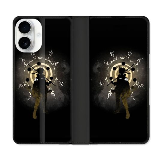Housse cuir portefeuille Pour Iphone 17 Manga Naruto Sage