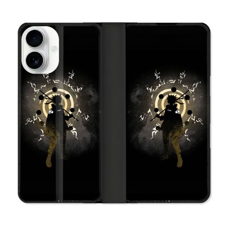 Housse cuir portefeuille Pour Iphone 17 Manga Naruto Sage