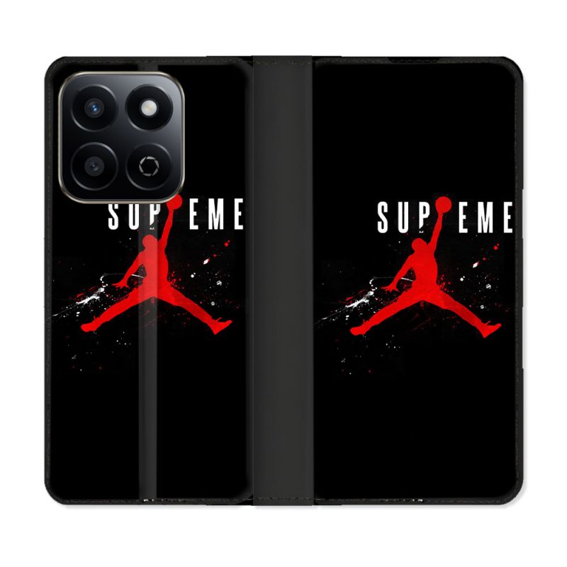 Housse cuir portefeuille Pour Honor 200 Smart 5G Jordan Supreme Noir