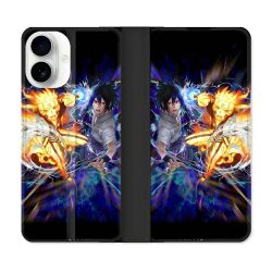 Housse cuir portefeuille Pour Iphone 17 Manga Naruto VS