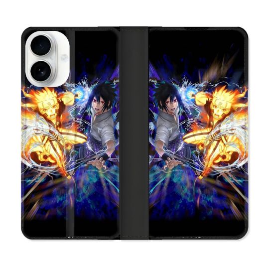 Housse cuir portefeuille Pour Iphone 17 Manga Naruto VS