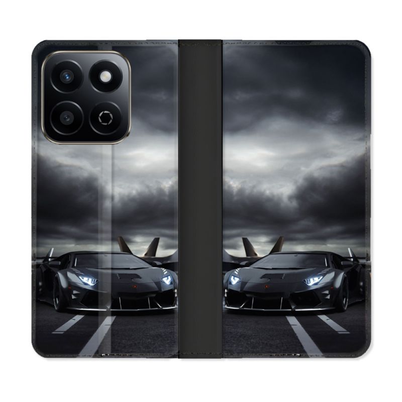 Housse cuir portefeuille Pour Honor 200 Smart 5G Lamborghini Avion