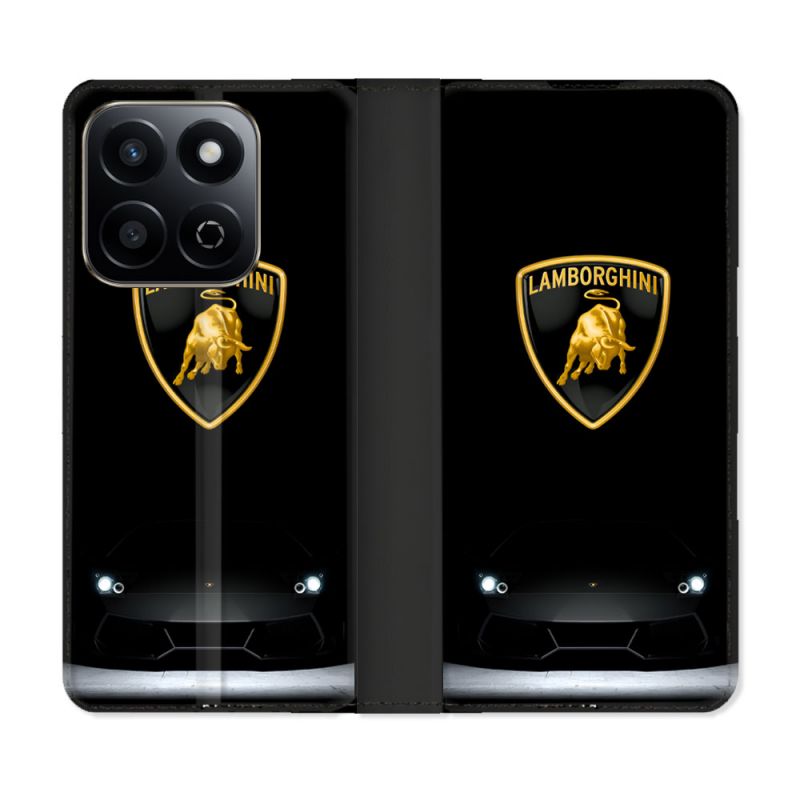 Housse cuir portefeuille Pour Honor 200 Smart 5G Lamborghini Noir