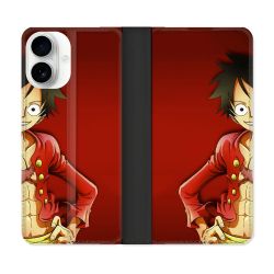 Housse cuir portefeuille Pour Iphone 17 Manga One Piece Luffy