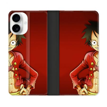 Housse cuir portefeuille Pour Iphone 17 Manga One Piece Luffy