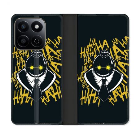 Housse cuir portefeuille Pour Honor 200 Smart 5G Manga Assassination Classroom Kuro Noir