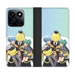 Housse cuir portefeuille Pour Honor 200 Smart 5G Manga Assassination Classroom Kuro Trio