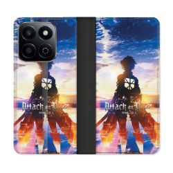 Housse cuir portefeuille Pour Honor 200 Smart 5G Manga Attaque Titans Soleil