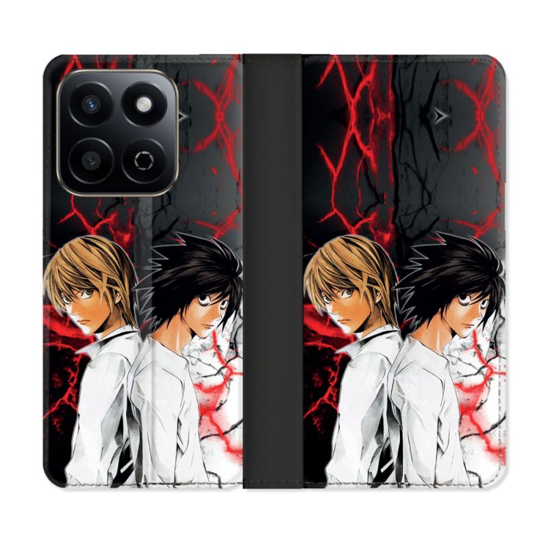 Housse cuir portefeuille Pour Honor 200 Smart 5G Manga Death Note Duo