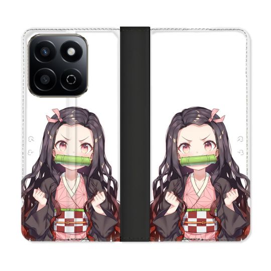 Housse cuir portefeuille Pour Honor 200 Smart 5G Manga Demon Slayer Nezuko