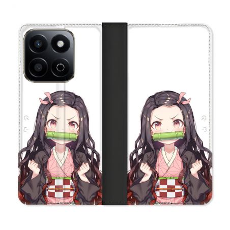 Housse cuir portefeuille Pour Honor 200 Smart 5G Manga Demon Slayer Nezuko