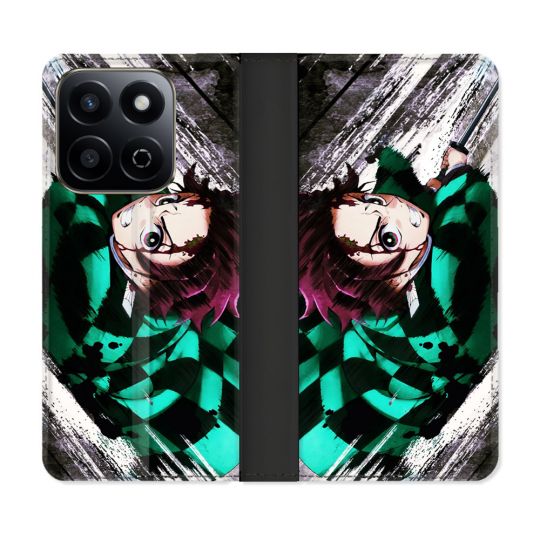 Housse cuir portefeuille Pour Honor 200 Smart 5G Manga Demon Slayer Tanjiro