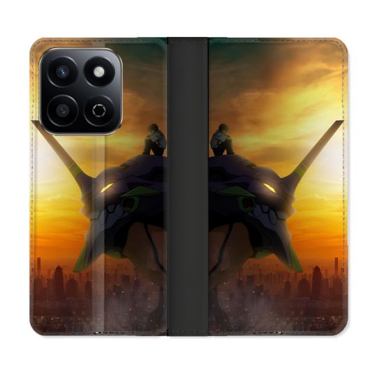 Housse cuir portefeuille Pour Honor 200 Smart 5G Manga Evangelion