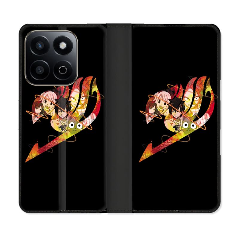 Housse cuir portefeuille Pour Honor 200 Smart 5G Manga Fairy Tail Logo Noir