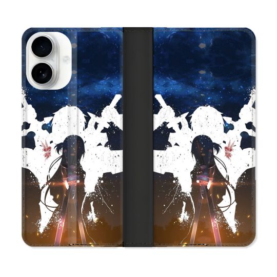 Housse cuir portefeuille Pour Iphone 17 Manga SAO sword Art Online Asuna