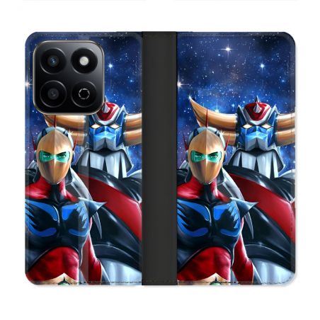 Housse cuir portefeuille Pour Honor 200 Smart 5G Manga Goldorak
