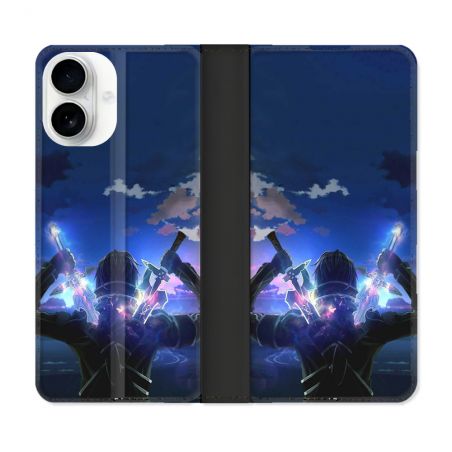 Housse cuir portefeuille Pour Iphone 17 Manga SAO sword Art Online Epee