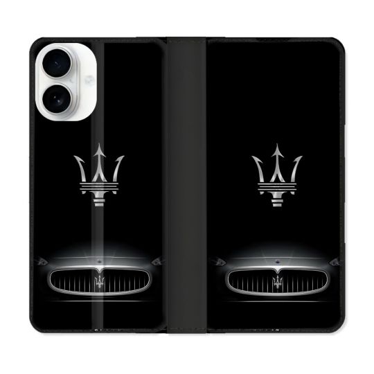 Housse cuir portefeuille Pour Iphone 17 Maserati