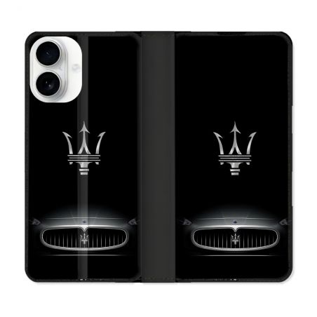 Housse cuir portefeuille Pour Iphone 17 Maserati