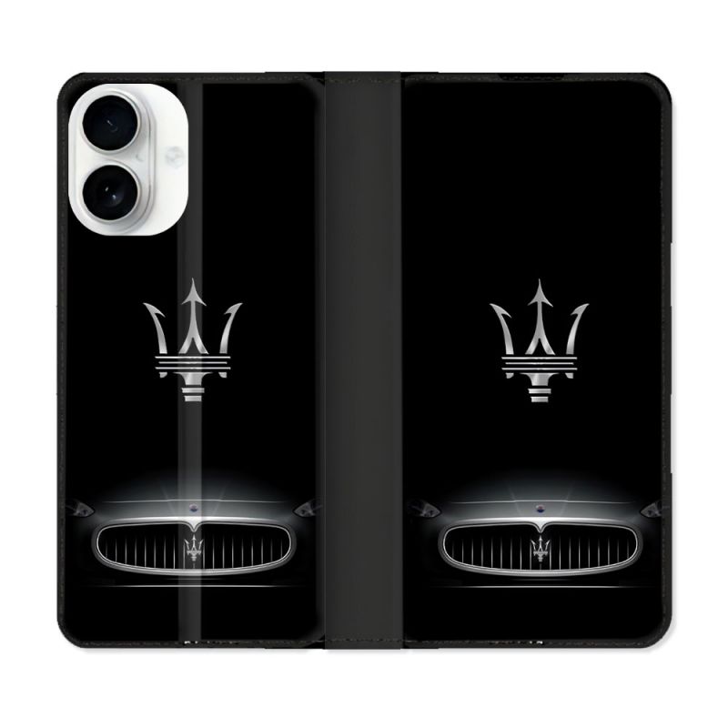 Housse cuir portefeuille Pour Iphone 17 Maserati