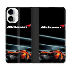 Housse cuir portefeuille Pour Iphone 17 Mc Laren