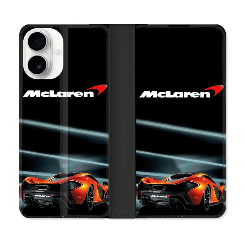 Housse cuir portefeuille Pour Iphone 17 Mc Laren