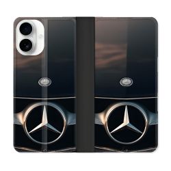 Housse cuir portefeuille Pour Iphone 17 Mercedes Calendre