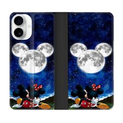 Housse cuir portefeuille Pour Iphone 17 Mickey Minnie