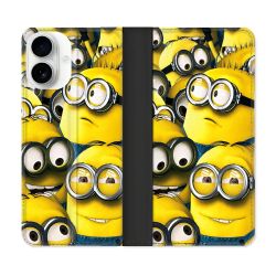 Housse cuir portefeuille Pour Iphone 17 Minions Groupe