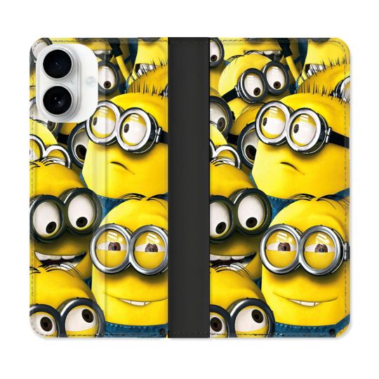 Housse cuir portefeuille Pour Iphone 17 Minions Groupe