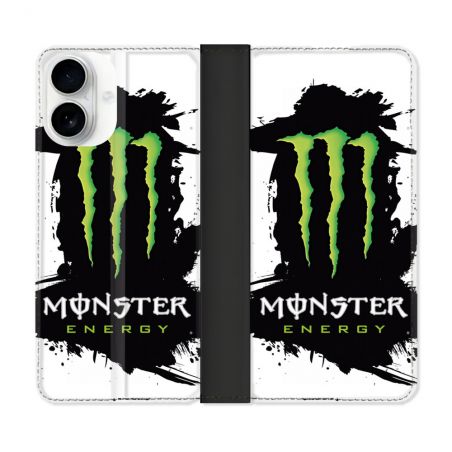 Housse cuir portefeuille Pour Iphone 17 Monster Energy Tache