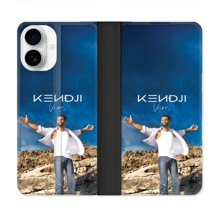 Housse cuir portefeuille Pour Iphone 17 Musique Kendji