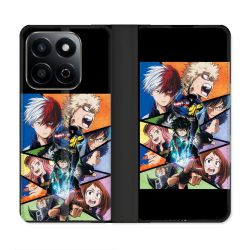 Housse cuir portefeuille Pour Honor 200 Smart 5G Manga My Hero Academia Noir