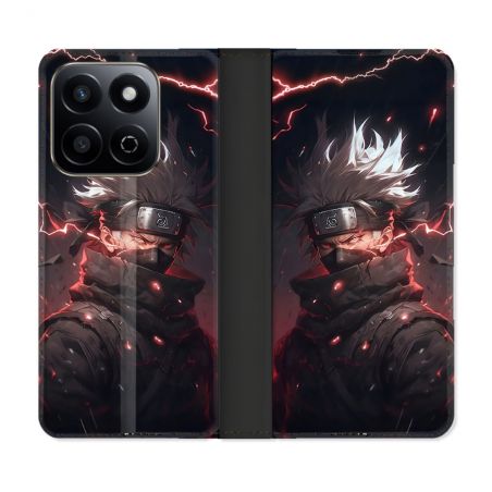 Housse cuir portefeuille Pour Honor 200 Smart 5G Manga Naruto Kakashi Dark