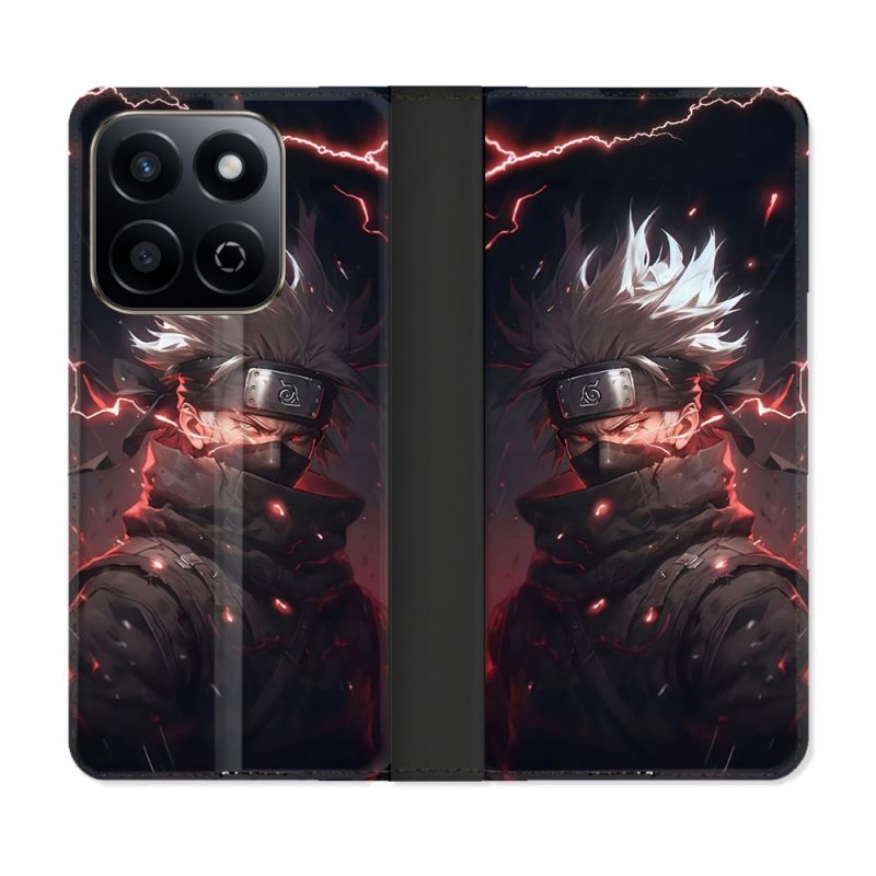 Housse cuir portefeuille Pour Honor 200 Smart 5G Manga Naruto Kakashi Dark
