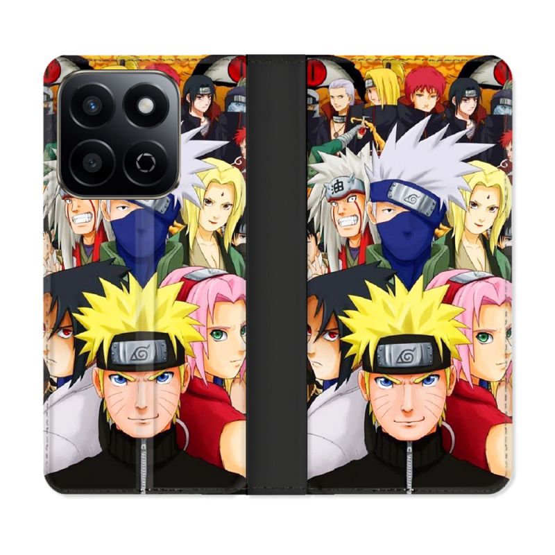 Housse cuir portefeuille Pour Honor 200 Smart 5G Manga Naruto Team