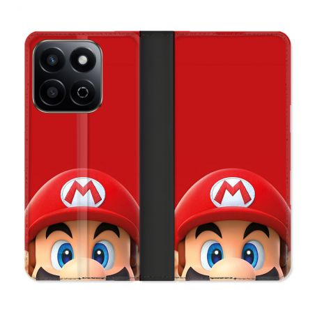 Housse cuir portefeuille Pour Honor 200 Smart 5G Mario Rouge