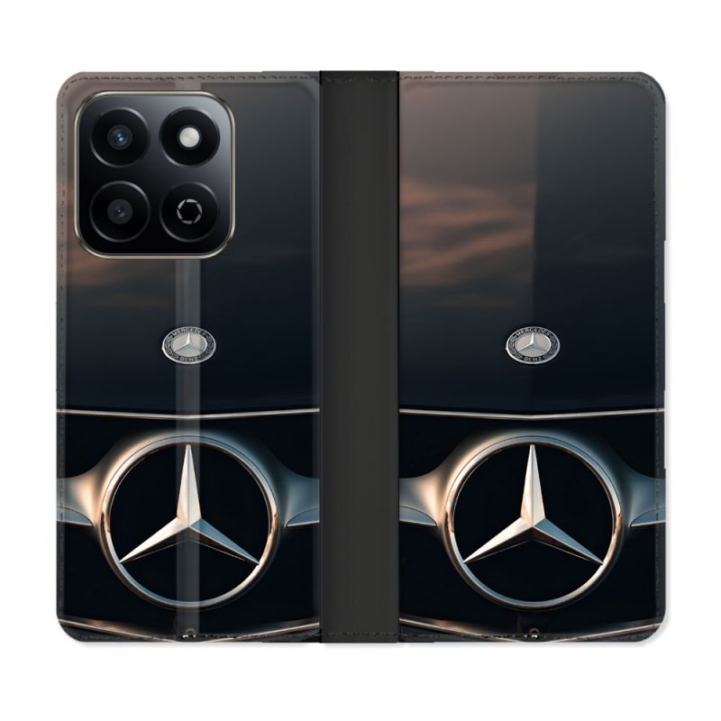 Housse cuir portefeuille Pour Honor 200 Smart 5G Mercedes Calendre
