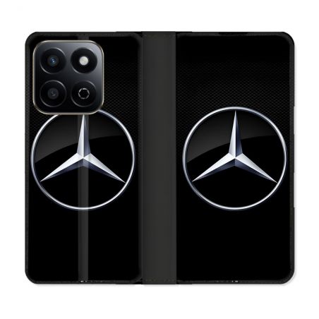 Housse cuir portefeuille Pour Honor 200 Smart 5G Mercedes Carbone