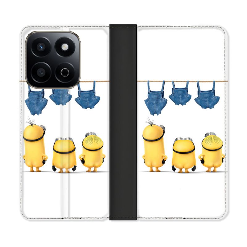 Housse cuir portefeuille Pour Honor 200 Smart 5G Minions Nus