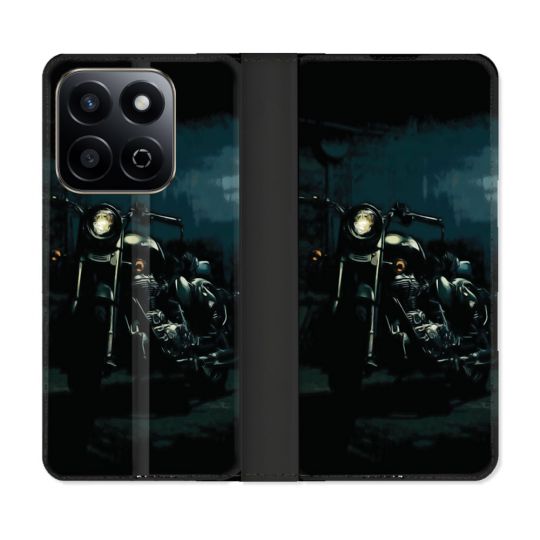 Housse cuir portefeuille Pour Honor 200 Smart 5G Moto Harley Vintage