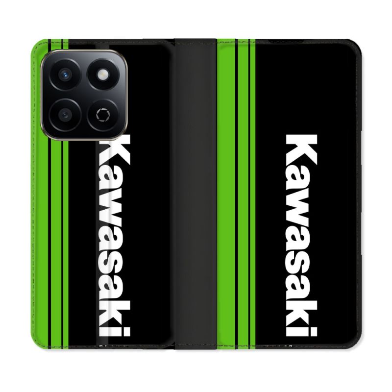 Housse cuir portefeuille Pour Honor 200 Smart 5G Moto Kawasaki
