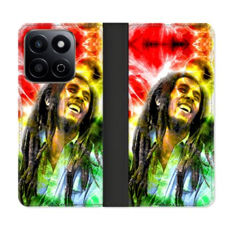 Housse cuir portefeuille Pour Honor 200 Smart 5G Musique Bob Marley Color