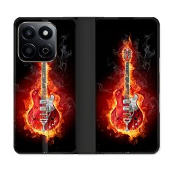 Housse cuir portefeuille Pour Honor 200 Smart 5G Musique Guitare Electrique