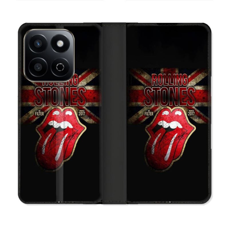 Housse cuir portefeuille Pour Honor 200 Smart 5G Musique Rolling Stones